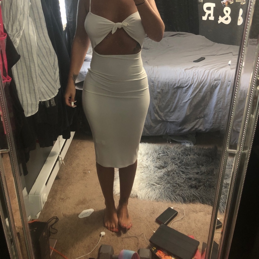 White cut out dress